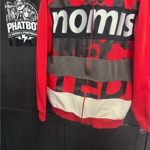 Nomi Red and Black Fleece Hoodie